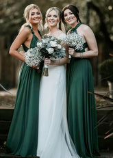 Delia | Sweetest Beloved Infinity Emerald Green Chiffon Maxi Bridesmaid Dress with Multiway Convertible - Price #price_variant_lowest# - Emerald Green - PromDressClub